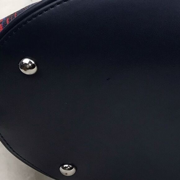 Very Bradley Red Blue Linear Graphic Double Handle Like New Travel Tote - Picture 16 of 16